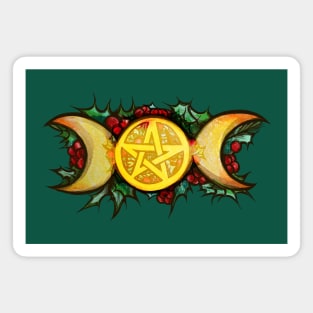 Triple Moon Yule Art Magnet